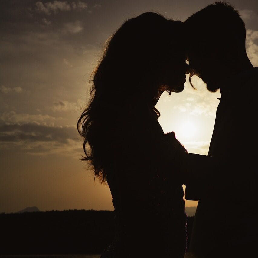 couple, silhouette, love