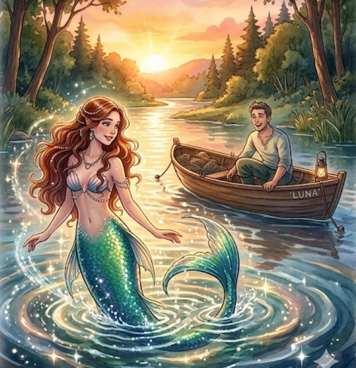 Pescador Lucero y Rio